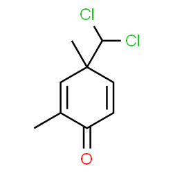 ChemSpider 2D Image | 4-(Dichloromethyl)-2,4-dimethyl-2,5-cyclohexadien-1-one | C9H10Cl2O