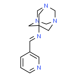 ChemSpider 2D Image | (E)-1-(3-Pyridinyl)-N-(1,3,5-triazatricyclo[3.3.1.1~3,7~]dec-7-yl)methanimine | C13H17N5
