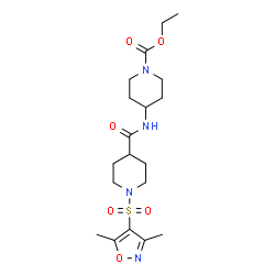 ChemSpider 2D Image | Ethyl 4-[({1-[(3,5-dimethyl-1,2-oxazol-4-yl)sulfonyl]-4-piperidinyl}carbonyl)amino]-1-piperidinecarboxylate | C19H30N4O6S