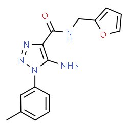 ChemSpider 2D Image | 5-Amino-N-(2-furylmethyl)-1-(3-methylphenyl)-1H-1,2,3-triazole-4-carboxamide | C15H15N5O2