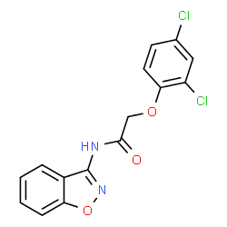 ChemSpider 2D Image | N-(1,2-Benzoxazol-3-yl)-2-(2,4-dichlorophenoxy)acetamide | C15H10Cl2N2O3
