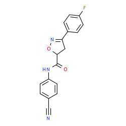 ChemSpider 2D Image | N-(4-Cyanophenyl)-3-(4-fluorophenyl)-4,5-dihydro-1,2-oxazole-5-carboxamide | C17H12FN3O2