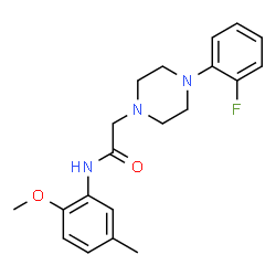 ChemSpider 2D Image | 2-[4-(2-Fluorophenyl)-1-piperazinyl]-N-(2-methoxy-5-methylphenyl)acetamide | C20H24FN3O2