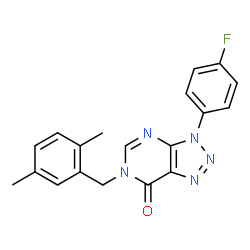 ChemSpider 2D Image | 6-[(2,5-dimethylphenyl)methyl]-3-(4-fluorophenyl)-7-triazolo[4,5-d]pyrimidinone | C19H16FN5O