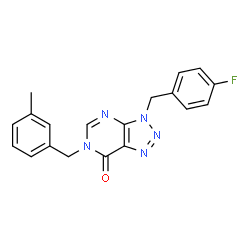 ChemSpider 2D Image | 3-(4-Fluorobenzyl)-6-(3-methylbenzyl)-3,6-dihydro-7H-[1,2,3]triazolo[4,5-d]pyrimidin-7-one | C19H16FN5O