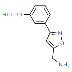ChemSpider 2D Image | (3-(3-Chlorophenyl)isoxazol-5-yl)methanamine hydrochloride | C10H10Cl2N2O