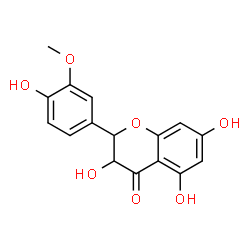 ChemSpider 2D Image | 3,5,7-Trihydroxy-2-(4-hydroxy-3-methoxyphenyl)-2,3-dihydro-4H-chromen-4-one | C16H14O7