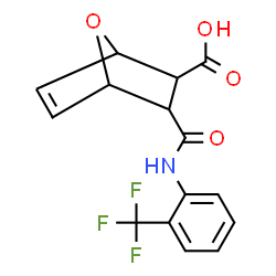 ChemSpider 2D Image | 3-{[2-(Trifluoromethyl)phenyl]carbamoyl}-7-oxabicyclo[2.2.1]hept-5-ene-2-carboxylic acid | C15H12F3NO4