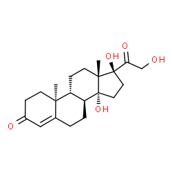 ChemSpider 2D Image | (8alpha,9beta,10alpha,17alpha)-14,17,21-Trihydroxypregn-4-ene-3,20-dione | C21H30O5