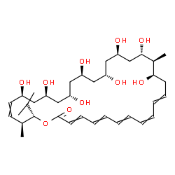 ChemSpider 2D Image | (14R,15S,16S,18R,20R,22R,24S,26S,28S,31S,32S)-14,16,18,20,22,24,26,28-Octahydroxy-32-isopropyl-15,31-dimethyloxacyclodotriaconta-3,5,7,9,11,29-hexaen-2-one | C36H58O10