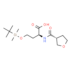 ChemSpider 2D Image | O-[Dimethyl(2-methyl-2-propanyl)silyl]-N-[(3R)-tetrahydro-3-furanylcarbonyl]-L-homoserine | C15H29NO5Si