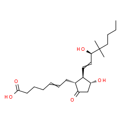 ChemSpider 2D Image | (11alpha,15R)-11,15-Dihydroxy-16,16-dimethyl-9-oxoprosta-5,13-dien-1-oic acid | C22H36O5