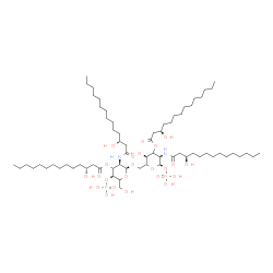 ChemSpider 2D Image | 2-Deoxy-6-O-(2-deoxy-3-O-[(3R)-3-hydroxytetradecanoyl]-2-{[(3R)-3-hydroxytetradecanoyl]amino}-4-O-phosphono-alpha-D-erythro-hexopyranosyl)-3-O-[(3R)-3-hydroxytetradecanoyl]-2-{[(3R)-3-hydroxytetradeca
noyl]amino}-1-O-phosphono-alpha-D-erythro-hexopyranose | C68H130N2O23P2