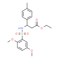 ChemSpider 2D Image | Ethyl 3-{[(2,5-dimethoxyphenyl)sulfonyl]amino}-3-(4-methylphenyl)propanoate | C20H25NO6S