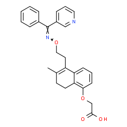ChemSpider 2D Image | ({6-Methyl-5-[2-({(Z)-[phenyl(3-pyridinyl)methylene]amino}oxy)ethyl]-7,8-dihydro-1-naphthalenyl}oxy)acetic acid | C27H26N2O4