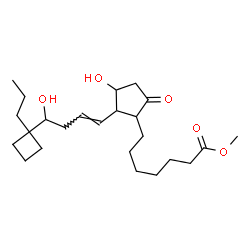 ChemSpider 2D Image | Methyl 7-{3-hydroxy-2-[(1E)-4-hydroxy-4-(1-propylcyclobutyl)-1-buten-1-yl]-5-oxocyclopentyl}heptanoate | C24H40O5
