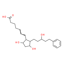 ChemSpider 2D Image | (5E)-7-[3,5-Dihydroxy-2-(3-hydroxy-5-phenylpentyl)cyclopentyl]-5-heptenoic acid | C23H34O5