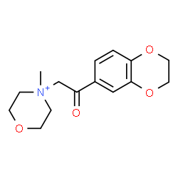 ChemSpider 2D Image | 4-[2-(2,3-Dihydro-1,4-benzodioxin-6-yl)-2-oxoethyl]-4-methylmorpholin-4-ium | C15H20NO4