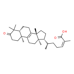ChemSpider 2D Image | (20xi,24Z)-3-Oxolanosta-8,24-dien-26-oic acid | C30H46O3