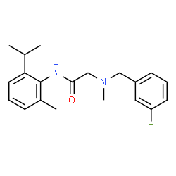 ChemSpider 2D Image | N~2~-(3-Fluorobenzyl)-N-(2-isopropyl-6-methylphenyl)-N~2~-methylglycinamide | C20H25FN2O