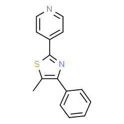 ChemSpider 2D Image | 5-Methyl-4-phenyl-2-(4-pyridyl) thiazole | C15H12N2S