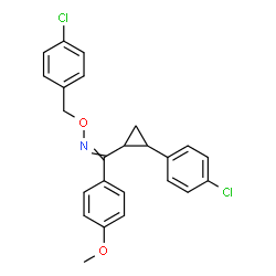 ChemSpider 2D Image | N-[(4-Chlorobenzyl)oxy]-1-[2-(4-chlorophenyl)cyclopropyl]-1-(4-methoxyphenyl)methanimine | C24H21Cl2NO2