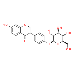 ChemSpider 2D Image | 4-(7-Hydroxy-4-oxo-4H-chromen-3-yl)phenyl beta-D-glucopyranoside | C21H20O9
