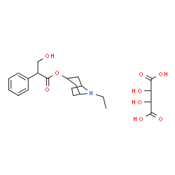 ChemSpider 2D Image | 8-Ethyl-8-azabicyclo[3.2.1]oct-3-yl 3-hydroxy-2-phenylpropanoate 2,3-dihydroxysuccinate (1:1) | C22H31NO9
