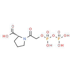 ChemSpider 2D Image | 1-({[Hydroxy(phosphonooxy)phosphoryl]oxy}acetyl)-D-proline | C7H13NO10P2