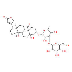 ChemSpider 2D Image | 3-[(6-Deoxy-3-O-hexopyranosylhexopyranosyl)oxy]-5,14-dihydroxy-19-oxocard-20(22)-enolide | C35H52O15