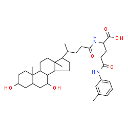 ChemSpider 2D Image | N~2~-(3,7-Dihydroxy-24-oxocholan-24-yl)-N-(3-methylphenyl)glutamine | C36H54N2O6
