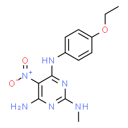 ChemSpider 2D Image | N~4~-(4-Ethoxyphenyl)-N~2~-methyl-5-nitro-2,4,6-pyrimidinetriamine | C13H16N6O3