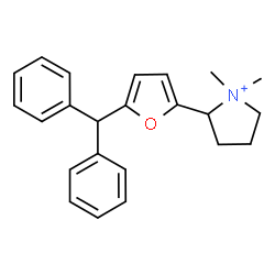 ChemSpider 2D Image | 2-[5-(Diphenylmethyl)-2-furyl]-1,1-dimethylpyrrolidinium | C23H26NO