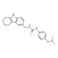 ChemSpider 2D Image | 1-[4-(Difluoromethoxy)phenyl]-3-(2,3,4,9-tetrahydro-1H-carbazol-6-ylmethyl)thiourea | C21H21F2N3OS