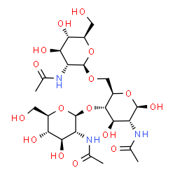 ChemSpider 2D Image | 2-Acetamido-2-deoxy-beta-D-glucopyranosyl-(1->4)-[2-acetamido-2-deoxy-beta-D-glucopyranosyl-(1->6)]-2-acetamido-2-deoxy-beta-D-glucopyranose | C24H41N3O16