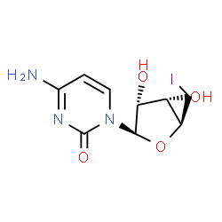 ChemSpider 2D Image | 5'-Deoxy-5'-iodocytidine | C9H12IN3O4