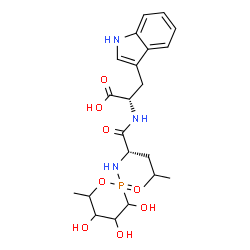ChemSpider 2D Image | N-(3,4,5-Trihydroxy-6-methyl-2-oxido-1,2-oxaphosphinan-2-yl)-L-leucyl-L-tryptophan | C22H32N3O8P