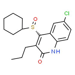 ChemSpider 2D Image | 6-CHLORO-4-(CYCLOHEXYLSULFINYL)-3-PROPYLQUINOLIN-2(1H)-ONE | C18H22ClNO2S