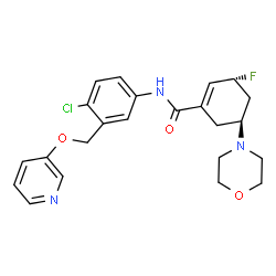 ChemSpider 2D Image | N-[4-CHLORO-3-(PYRIDIN-3-YLOXYMETHYL)-PHENYL]-3-FLUORO- | C23H25ClFN3O3