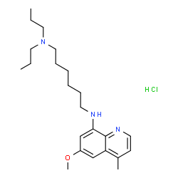 ChemSpider 2D Image | N'-(6-Methoxy-4-methyl-8-quinolinyl)-N,N-dipropyl-1,6-hexanediamine hydrochloride (1:1) | C23H38ClN3O