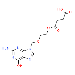 ChemSpider 2D Image | 1-[2-[(2-Amino-1,6-dihydro-6-oxo-9H-purin-9-yl)methoxy]ethyl] butanedioate | C12H15N5O6