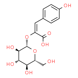 ChemSpider 2D Image | (2E)-2-(beta-D-Glucopyranosyloxy)-3-(4-hydroxyphenyl)acrylic acid | C15H18O9