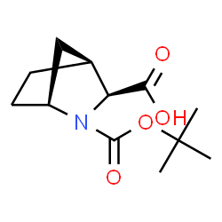 ChemSpider 2D Image | (1S,3S,4S)-2-{[(2-Methyl-2-propanyl)oxy]carbonyl}-2-azabicyclo[2.2.1]heptane-3-carboxylic acid | C12H19NO4