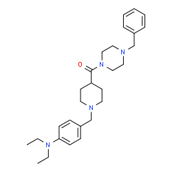 ChemSpider 2D Image | (4-Benzyl-1-piperazinyl){1-[4-(diethylamino)benzyl]-4-piperidinyl}methanone | C28H40N4O