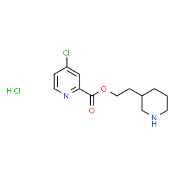 ChemSpider 2D Image | 2-(piperidin-3-yl)ethyl 4-chloropicolinate hydrochloride | C13H18Cl2N2O2