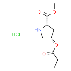 ChemSpider 2D Image | Methyl (4S)-4-(propionyloxy)-L-prolinate hydrochloride (1:1) | C9H16ClNO4