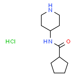 ChemSpider 2D Image | N-(piperidin-4-yl)cyclopentanecarboxamide hydrochloride | C11H21ClN2O
