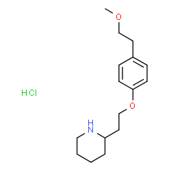 ChemSpider 2D Image | 2-(2-(4-(2-methoxyethyl)phenoxy)ethyl)piperidine hydrochloride | C16H26ClNO2