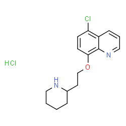ChemSpider 2D Image | 5-chloro-8-(2-(piperidin-2-yl)ethoxy)quinoline hydrochloride | C16H20Cl2N2O