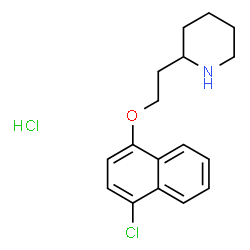 ChemSpider 2D Image | 2-(2-((4-chloronaphthalen-1-yl)oxy)ethyl)piperidine hydrochloride | C17H21Cl2NO